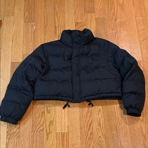 SHEIN Cropped Black Puffer Jacket